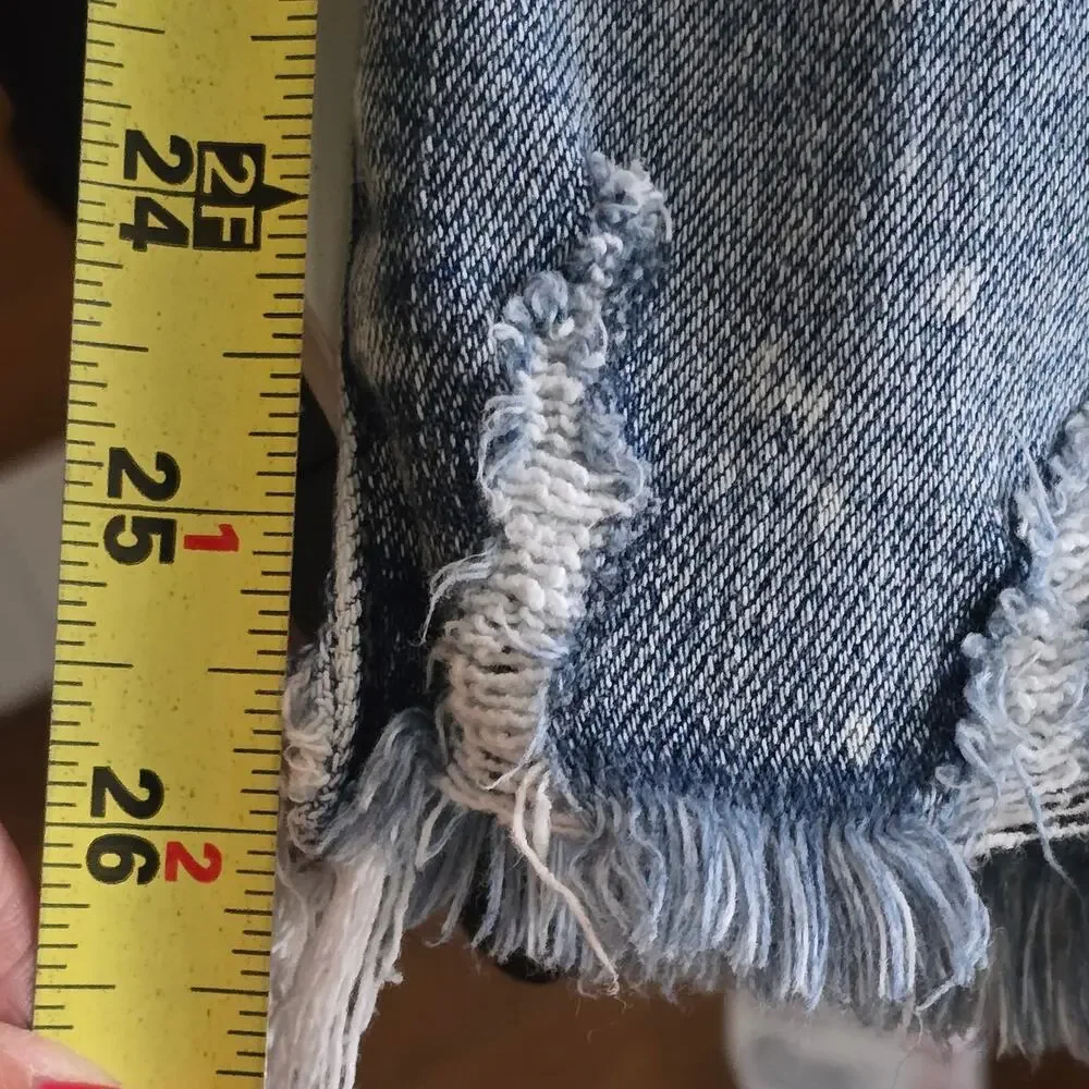 Judy Blue Women's Button Fly Skinny Fit Distressed Raw Hem Jeans, Size 13